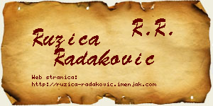 Ružica Radaković vizit kartica
